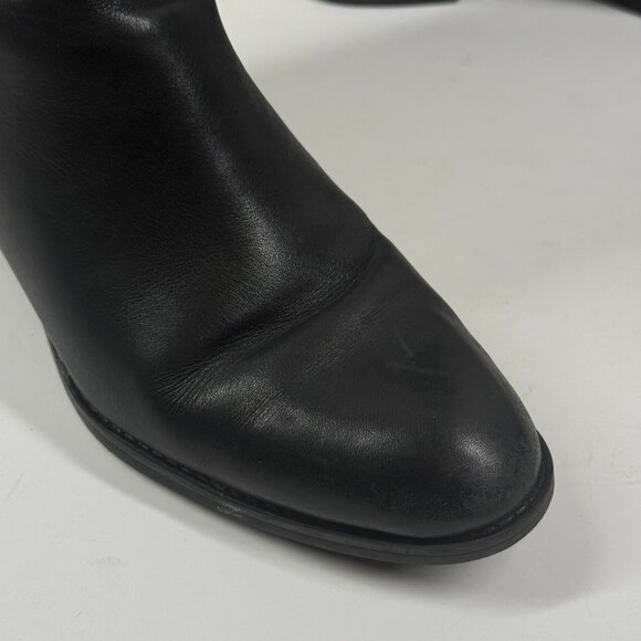 Franco Sarto Lithium Knee High Boots Black Block Heel Leather Zip Size 7M - Picture 3 of 13